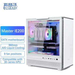 Towers Pccooler Master IE200 Midtower Case Eatx ATX Motherboard 9 Positions de ventilateur 360 Support de refroidissement d'eau 4090 Carte graphique