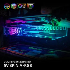 Towers RGB GPU Bracket ROG Diy VGA Prise en charge du support de carte vidéo Horizal Vga Personnalisez Aura Sync Water Coller personnalisé Mod