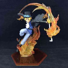 Jouet 18 cm Figure d'anime une pièce Figurine poing de feu flamme Combat édition Sabo PVC figurines d'action Collection modèle jouets 240308