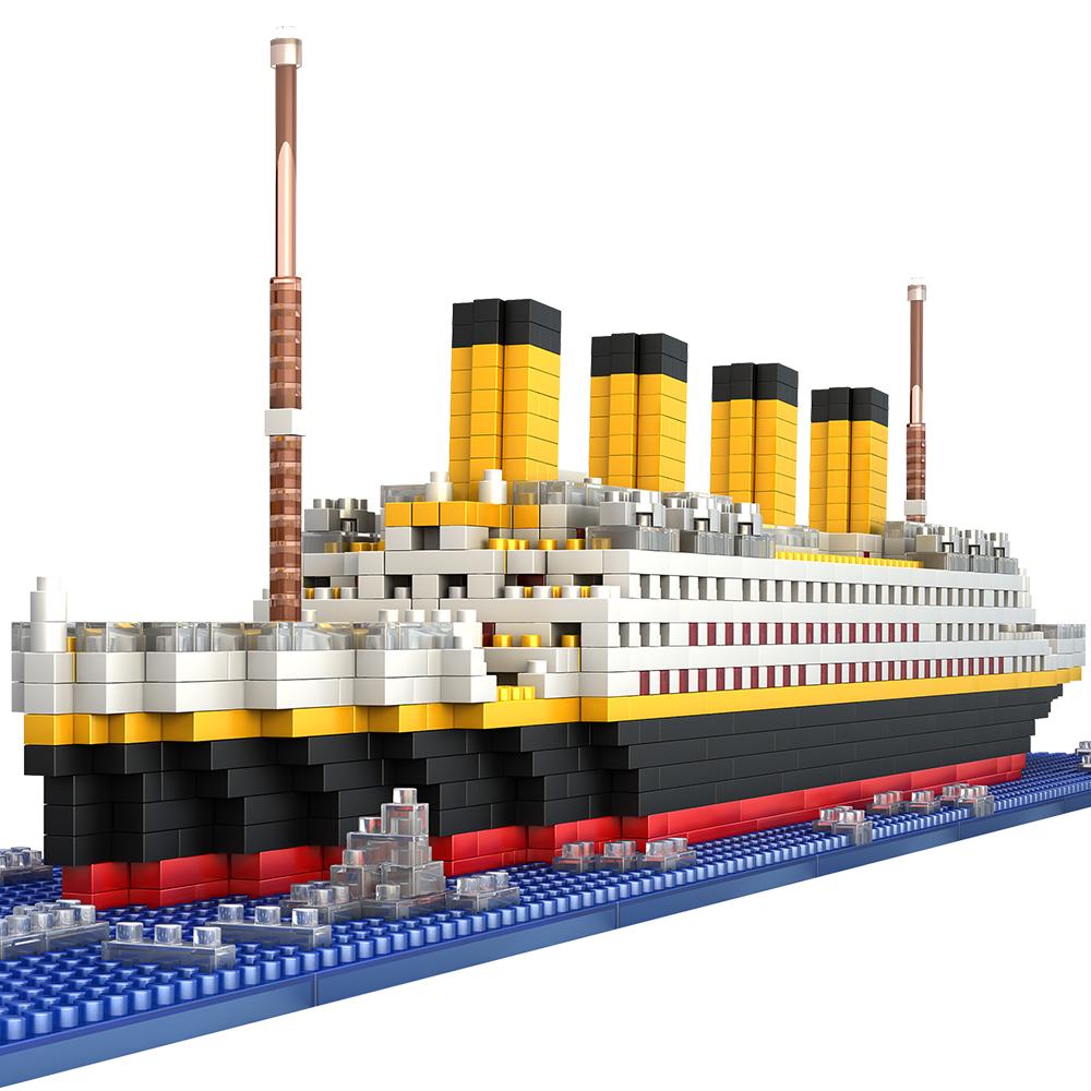 Toy Brick Castle 1860pcs Mini bloques modelo Titanic Cruise Ship Model Boat Diy Diamond Building Bricks Kit Kids Toys Precio de venta