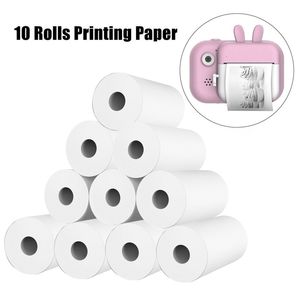 Toy Cameras 10 Rolls White Children Camera Wood Pulp Thermal Paper Instant Print Kids Camera Printing Paper Replacement Accessories Parts 230325