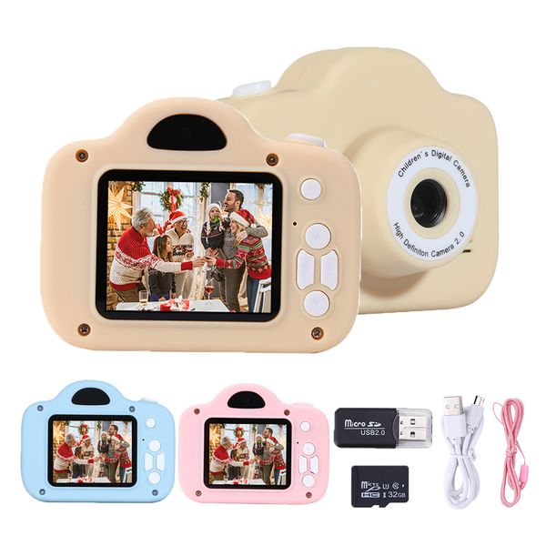 Caméras jouets 2 pouces HD enfants caméra dessin animé mignon vidéo caméras jouets numériques avec lecteur de carte anniversaire cadeau de noël 230307