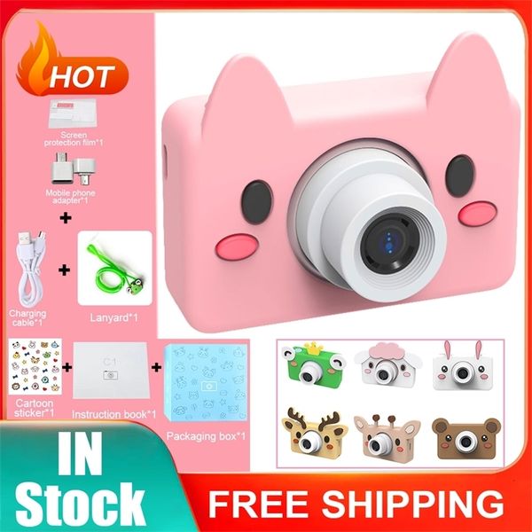 Caméras jouets Dessin animé Enfant Selfie Caméra Jouet Multifonctionnel Mini Caméscope Numérique Portable avec Cordon Chargement USB pour Enfants Cadeaux de Vacances 230601