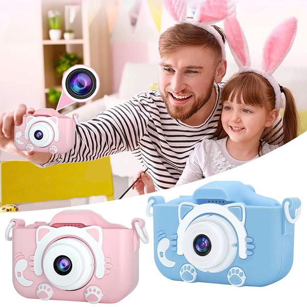 Caméras jouets Caméra de dessin animé pour enfants 1080P HD Prendre Pos Vidéos Lecture de musique Bébé Jouets de dessin animé Mini caméra Cadeaux d'anniversaire Jouets en plein air 230625