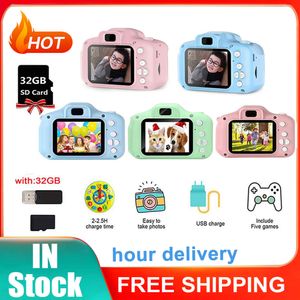 Caméras de jouets enfants enfants caméra portable selfie numérique enregistreur vidéo caméra avec carte mémoire 32 Go jouet pour filles garçons de Noël cadeaux d'anniversaire 230525
