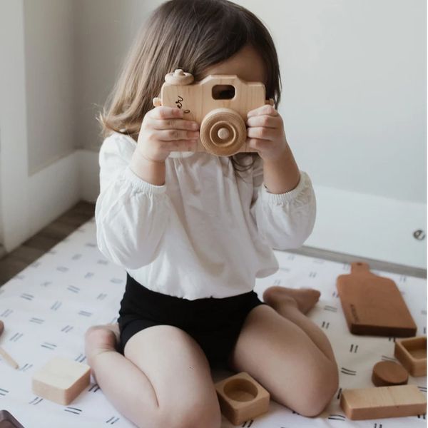 Cámaras de juguete, bonitos juguetes nórdicos colgantes de cámara de madera, juguetes hechos a mano para niños, regalo de cumpleaños, juguetes naturales seguros para niños 230601