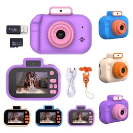 Caméras jouets Haute définition 4000W avant arrière double caméra 2 pouces HD IPS écran numérique enfants caméra USB charge avec lanière jouets pour enfants 230307