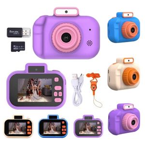 Speelgoedcamera's High-Definition 4000W voorzijde achterkant Dual-camera 2 inch HD IPS-scherm Digitale kinderen Camera USB opladen met lanyard kinderspeelgoed 230414