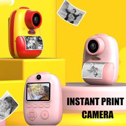 Caméras jouets Imprimante thermique pour enfants Impression instantanée Appareil photo numérique Po 1080P HD Caméscope sans fil pour enfants Enregistreur vidéo Impression instantanée 230626