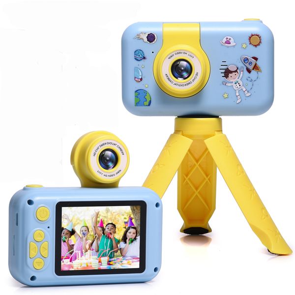 Caméras jouets enfants caméra jouets électroniques 24 pouces écran IPS 4X Zoom numérique vidéo 180 ° Flip Len portable enfants Selfie 230826