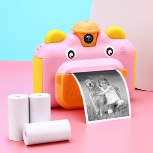 Speelgoedcamera's Kids Camera Instant Print Camera voor kinderen 1080p HD Video Po Camera Toys met 32 ​​GB Card 230225