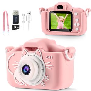 Toy Cameras Kids Camera Toys 2 inch Screen HD Cartoon Digital Mini SLR Cute For Children Birthday Christmas Gifts 230711