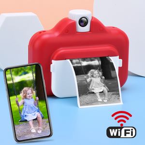 Caméras jouets Caméra pour enfants WIFI Caméra à impression instantanée Imprimante thermique Imprimante de téléphone sans fil WIFI Carte de 32 Go 1080P HD Appareil photo numérique pour enfants Jouet 230721