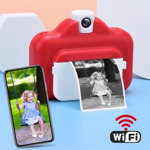 Caméras jouets Caméra pour enfants WIFI Caméra à impression instantanée Imprimante thermique Imprimante de téléphone sans fil WIFI Carte de 32 Go 1080P HD Appareil photo numérique pour enfants Jouet 230601