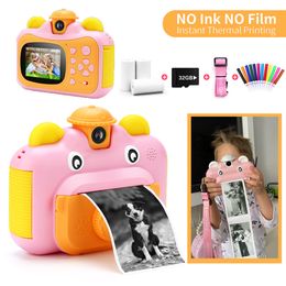 Caméras jouets enfants caméra à impression instantanée caméra d'impression thermique pour enfants 1080P HD vidéo numérique Po caméra jouets garçon filles cadeau d'anniversaire 230619