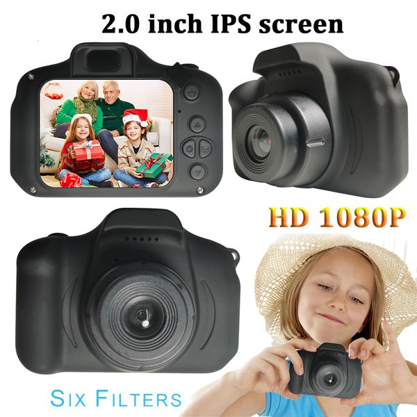 Caméras jouets Mini caméra de dessin animé jouets éducatifs pour enfants 2 pouces écran HD enregistreur vidéo numérique caméscope enfants filles 230615