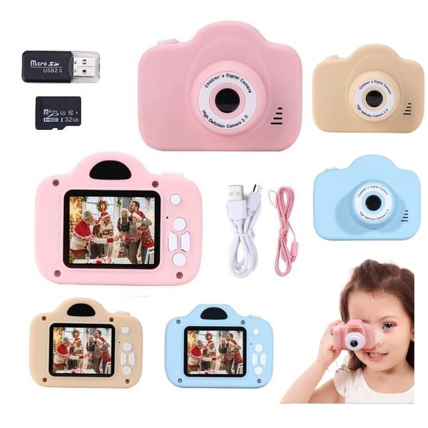 Caméras jouets Mini caméra enfant cadeau d'anniversaire caméra de dessin animé 2 pouces HD IPS écran appareil photo numérique 1080P caméra vidéo de projection pour fille garçons 230620