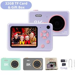 Toy Cameras Mini Children Camera Toy 2,4 inch HD -scherm Pography 32 GB USB opladen Digitale cartooncam voor kinderen Girl cadeau 230325