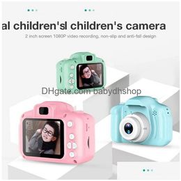 Speelgoedcamera's x2 kinderen mini camera kinderen educatief speelgoed voor baby geschenken verjaardag cadeau digitaal 1080p projectie video -opnamen drop dhqiv