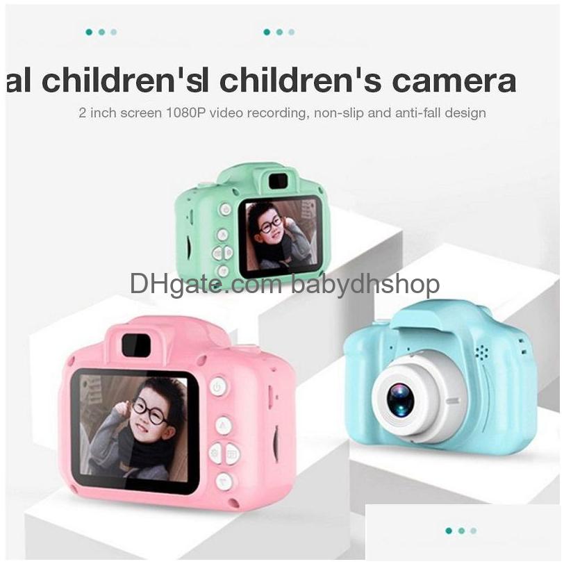 Speelgoedcamera's x2 kinderen mini camera kinderen educatief speelgoed voor baby geschenken verjaardag cadeau digitaal 1080p projectie video -opnamen drop dhqiv