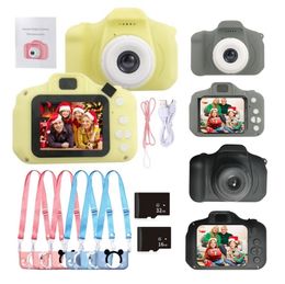 Speelgoedcamera's X2 Mini Cartoon Camera 1080p HD Leuke videocamera 2.0 inch IPS -scherm Camcorder Videocamera voor jongens Girls Kids Verjaardagsgeschenk 230325