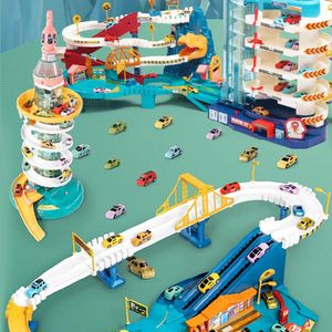 Jouet voiture rampe piste dinosaure escalade collines wagon véhicules colorés Construction jeu ensemble avec 4 Mini R enfants 240313