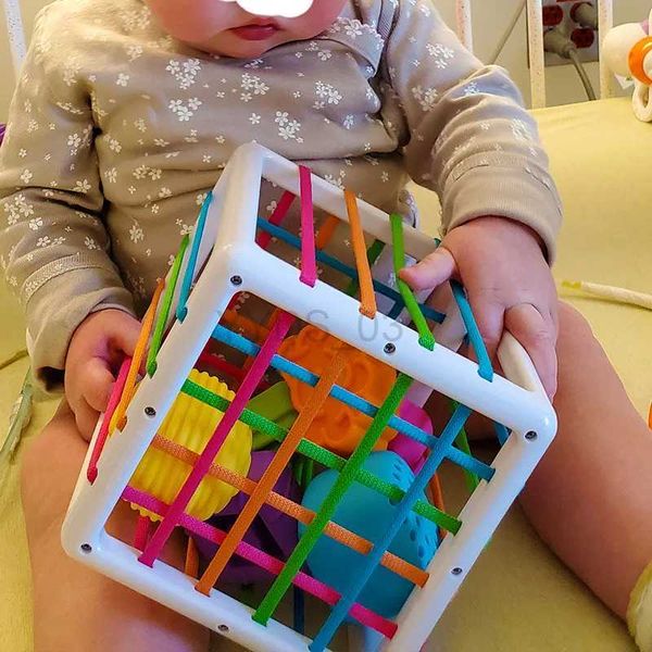 Jouet coloré blocs de forme sensorielle jeu de tri bébé Montessori apprentissage jouets éducatifs pour enfants Bebe Inny 0 12 mois cadeau zln231223