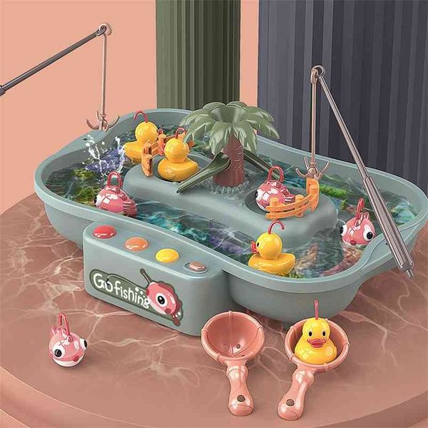 Jouet pour les tout-petits 13 24 mois Montessori Fishing Board Game Jouets de bain pour enfants garçons filles table d'eau cadeaux musicaux 210712