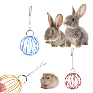 Speelgoed Gras Feeder Hay Ball Cage Plating Pet Rabbit Food Precies Home Decorative Rack Hamster Tool Hanging YQ01495