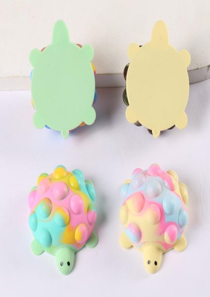 Jouet Kawaii tortue pincement balle Silicone pousser boules à bulles Anti-Stress Vent jouets pour enfants adultes cadeaux W03750894