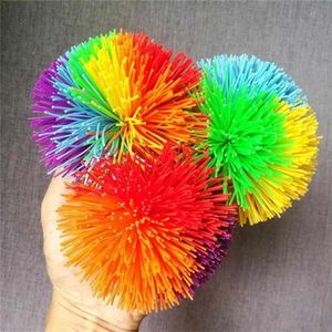 Singe Stringy Balls Squeeze Ball Fidget Toy Rainbow Silicone Bouncing Fluffy-Jugging Ball Enfants Adultes Jouets de décompression