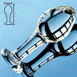 Jouet masseur 44mm boule de verre gode Anal godemichet Anal cristal vagin perle faux pénis femme se masturbant adultes femmes hommes