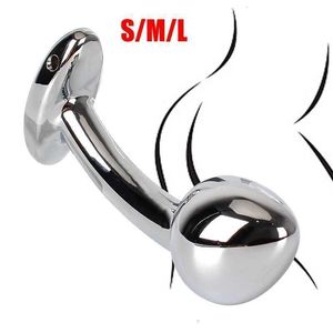 Juguete Masajeador Metal Anal Plug Arcuate Consolador Butt Dilatator Aluminio Próstata Adultos para Mujeres Hombres Gay 18