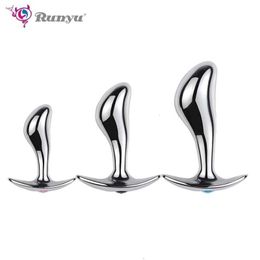 Sex Toy Massager Sex Toys Stainless Smooth Steel Butt Plug Tail Crystal Sieraden Trainer voor vrouwen/man Anal Dildo volwassenen Sex Shop