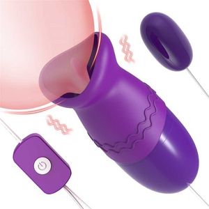 Jouet masseur vibrant Portable taille œufs vibrateur langue léchage Oral g-spot vagin Clitoris stimulateur adultes pour les femmes