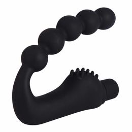 l12 Spielzeugmassagegeräte Sex 10-Gang-Silikon-Vibrations-Anal-Prostata-Massagegerät Hoden-Vibrator Wasserdichte Perlen Butt Plug Vibrationsspielzeug für Männer