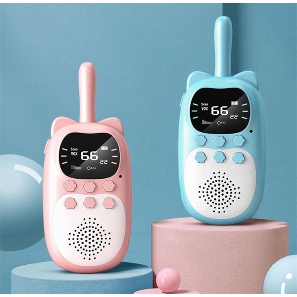 Toy Phones 2 pièces enfants talkie-walkie Rechargeable 1000mAh portable 0 5W 3km émetteur-récepteur Radio Interphone pour enfants jouets cadeaux d'anniversaire l231128