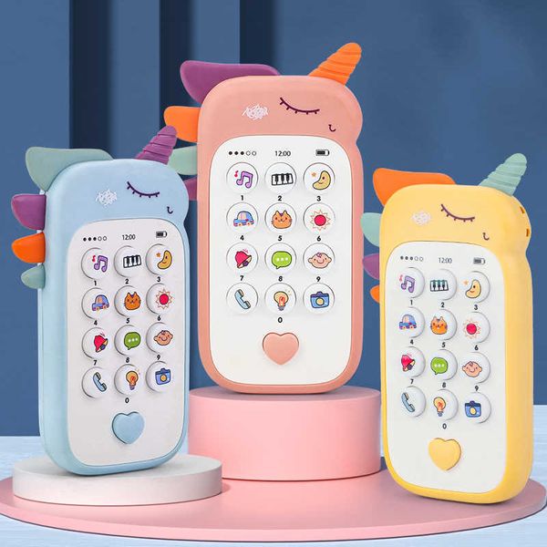 Jouets téléphones pour bébé, musique, son, téléphone, jouets de couchage avec anneau de dentition, jouets de Simulation, téléphone, jouet éducatif précoce pour nourrissons, cadeaux pour enfants