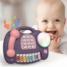 Toy Phones Jouets pour bébé 13 24 mois Piano musical Filles Téléphone portable Jouet musical pour enfants 1 an Enfants Jouet de téléphone éducatif Cadeaux d'anniversaire 230928