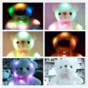 Jouet en peluche poupée LED coloré Flash Light ours animaux jouets en peluche taille 20 cm - 22 cm ours cadeau pour enfants cadeaux de noël peluches de la Saint-Valentin jouet en peluche