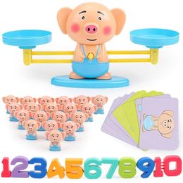 Toy Scale Math Education Toy Scale Math Match Game Board Toys Monkey Balancing Scale Number Balance Toevoeging en aftrekking LJ200907