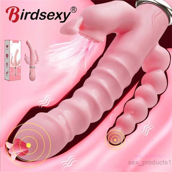 Jouet masseur sexuel 3 en 1 gode lapin vibrateur étanche Usb magnétique Rechargeable Anal clito jouets pour femmes Couples ShopDAMW