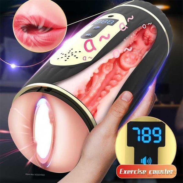 Jouet Sex Masseur Réaliste Mâle Fellation Masturbateur Vagin Vibrateur Sucer Avions Tasse Machine Chatte Prononciation Adulte pour Homme ToysEMRH