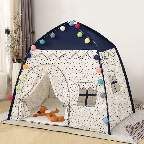 Jouet Tentes 130100130cm Enfants Intérieur Extérieur Château Princesse Tente Lit Petite Maison Surdimensionnée Pliant Jeu Cadeaux D'anniversaire 230605