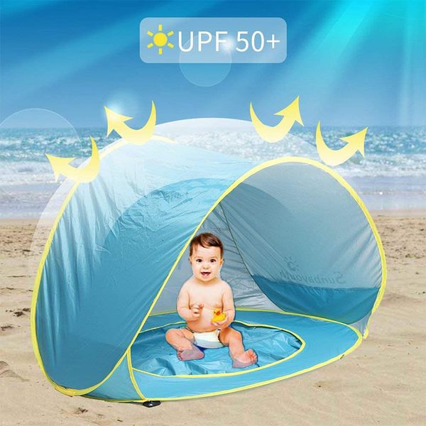 Jouet Tentes Bébé Tente De Plage Enfants Étanche Pop Up Soleil Auvent Tente Protection UV Abri Soleil avec Piscine Enfant Camping En Plein Air Parasol Plage 230629