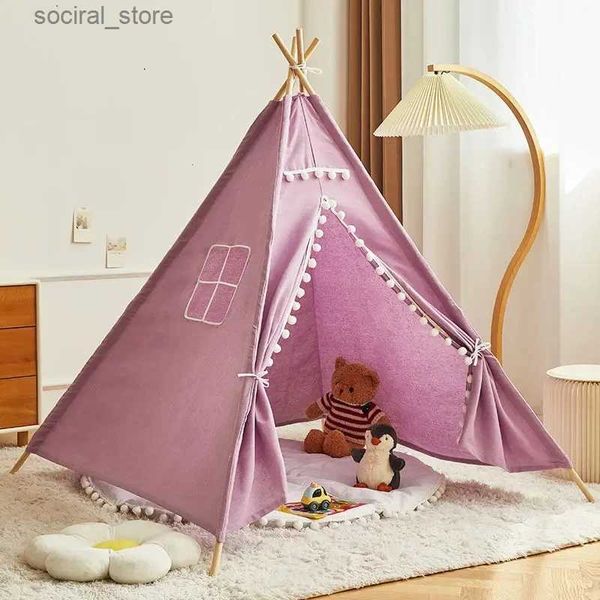 Tentes jouets Tente de Camping pour enfants maison de jeu Wigwam pour enfants Portable facile à installer tente Tipi Tipi enfants cadeau décoration de chambre L240313