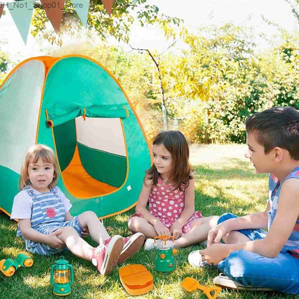 Toys Tents Children's Camping Tente Toys Set BBQ Camping Gear Tool Toddlers Genday Gift Douier en plein air Camp Camp pour Little Explorers Q231220