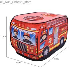 Toys Tents Children's Tente Popup Play Tente Toy Outdoor Playhouse Fire Truck Fire Police Car Car Ice Kids Game House Bus Indoor Q231221