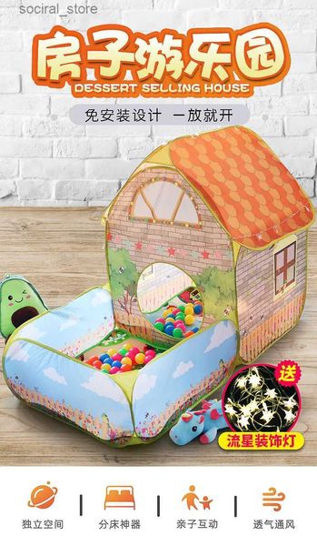 Tentes jouets tente pour enfants maison de jeu intérieure famille princesse bébé pique-nique en plein air Camping maison océan piscine à balles L240313