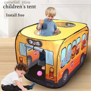 Speelgoedtenten kinderen tent pop -up play tent speelgoed buiten opvouwbare playhouse vuurbus auto oceaan balls kids game house bus indoor picnic tent Q240528